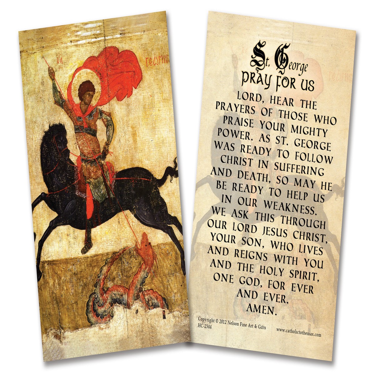 St. George Holy Card