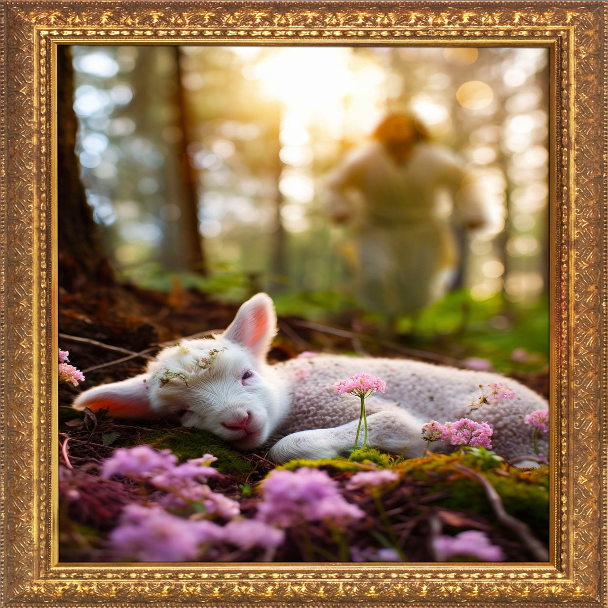 Springtime Sheep Framed Art