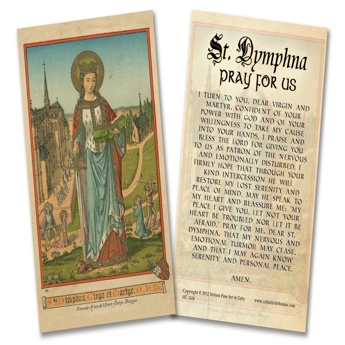 St. Dymphna Holy Card