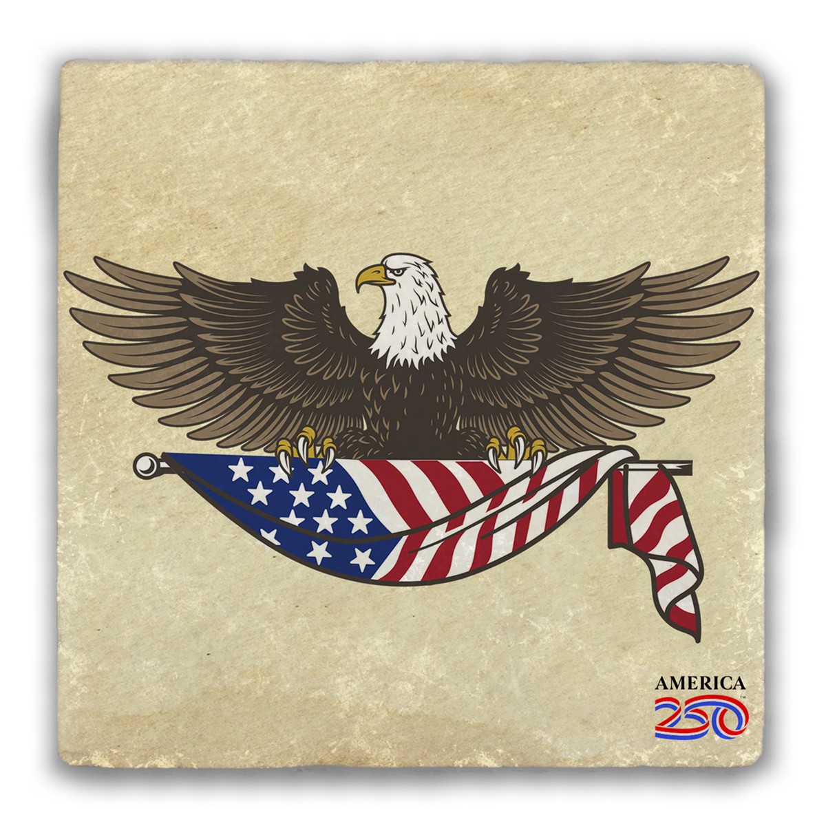 Bald Eagle Tumbled Stone Coaster
