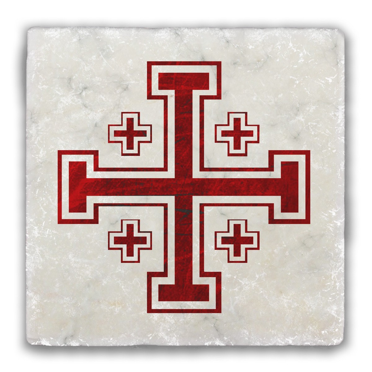 Crusader Cross Tumbled Stone Tile