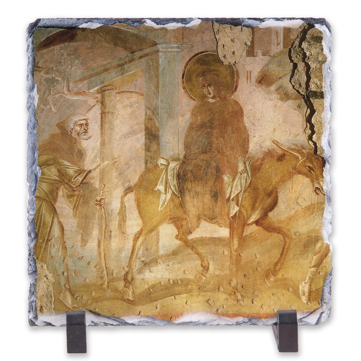 Gone to Bethlehem - Castelseprio Square Slate Tile