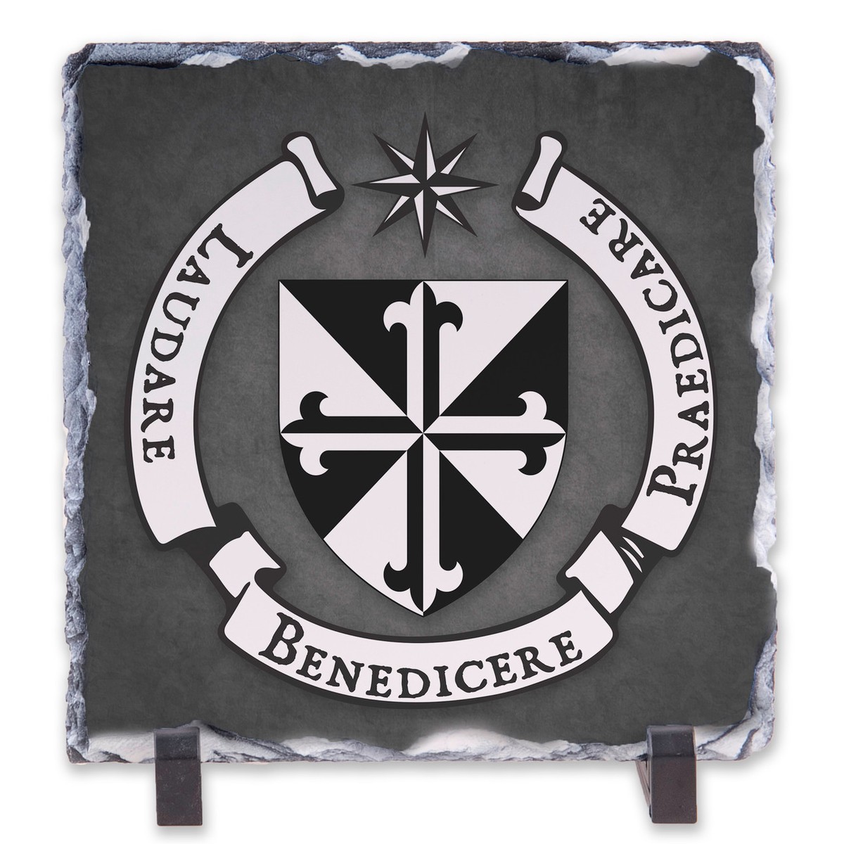 Dominican Emblem Square Slate Tile