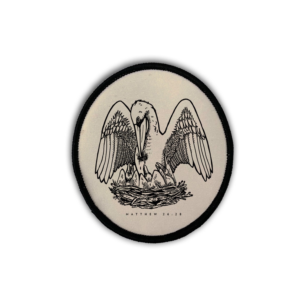 CORAGGIO Pelican Circle Iron-On Patch