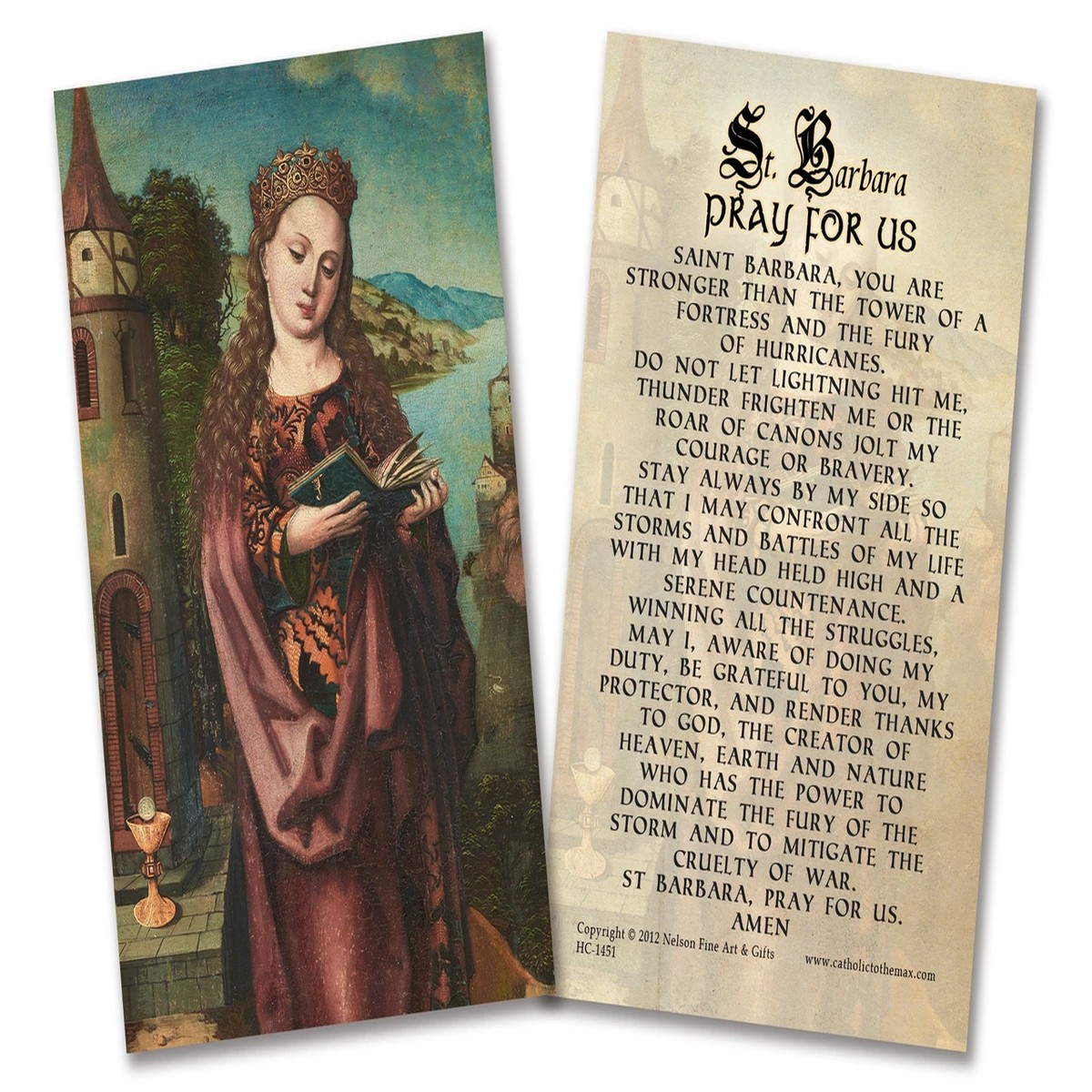 St. Barbara Holy Card