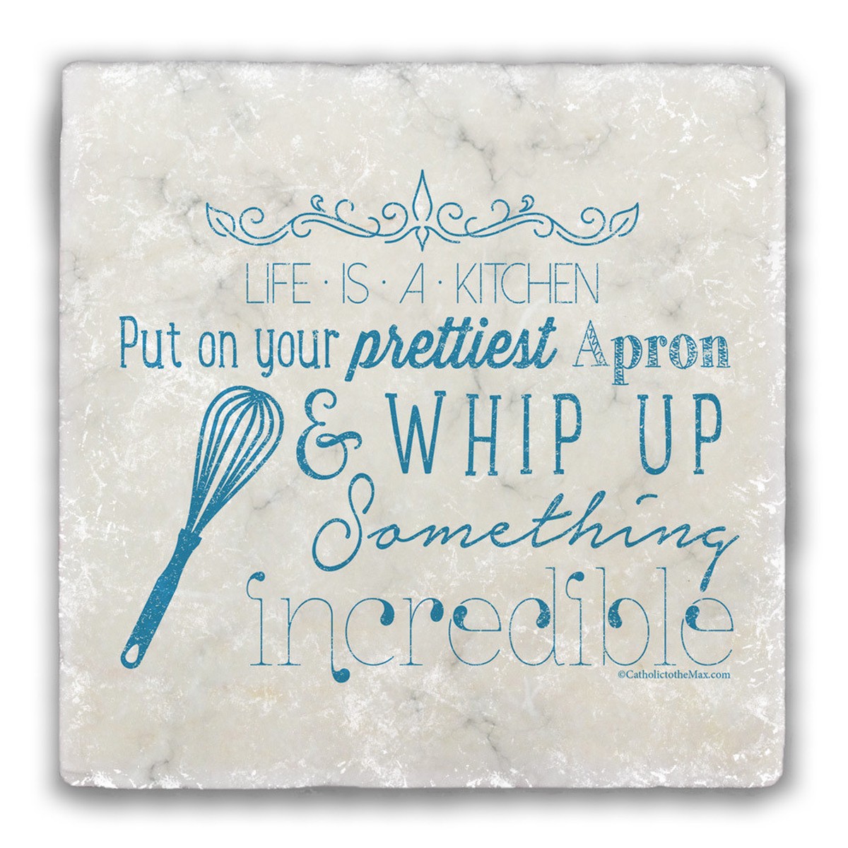 Life is a Kitchen Tumbled Stone Tile